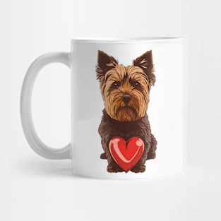 Valentine Yorkshire Terrier Shaped Chocolate Mug